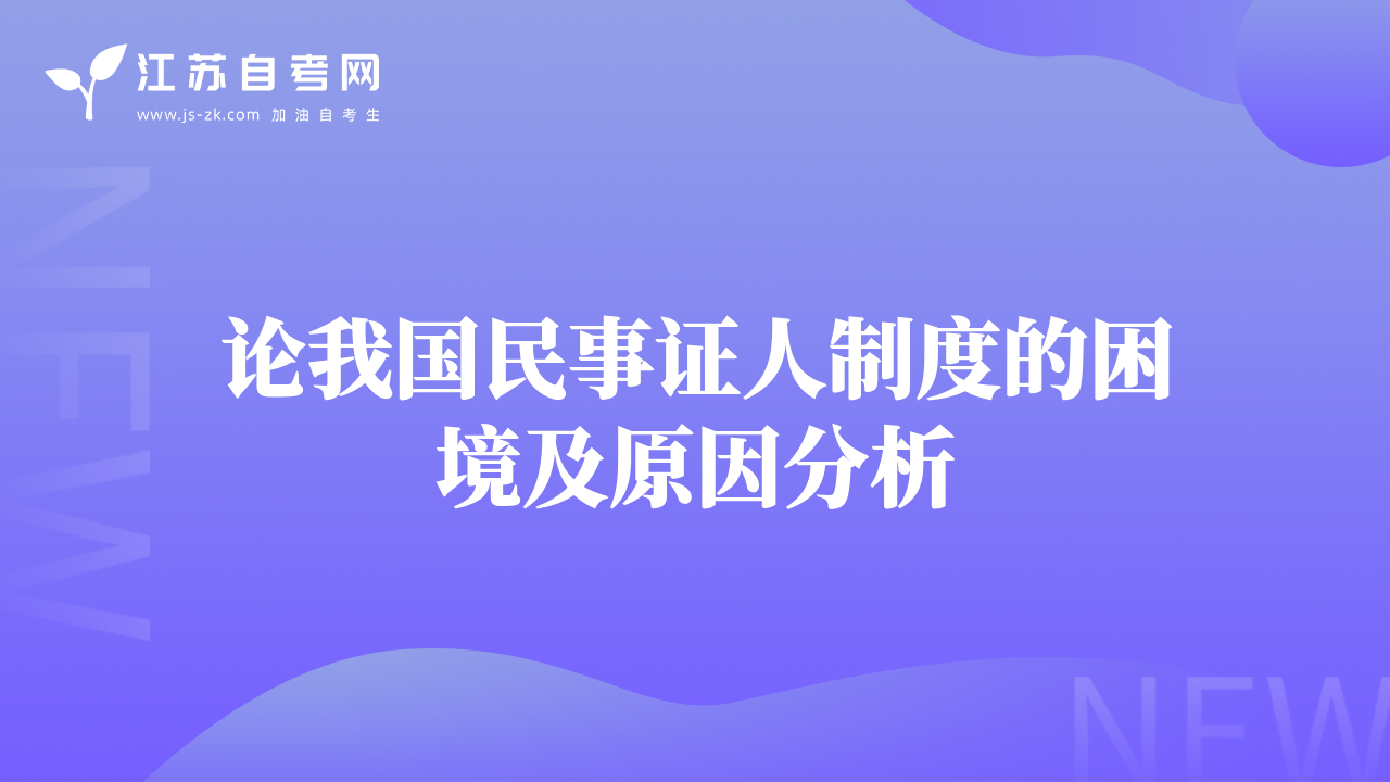 論我國(guó)民事證人制度的困境及原因分析