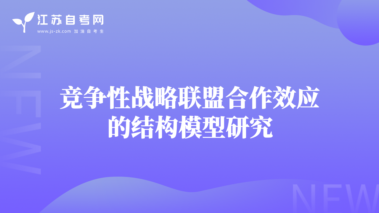 競爭性戰(zhàn)略聯(lián)盟合作效應(yīng)的結(jié)構(gòu)模型研究
