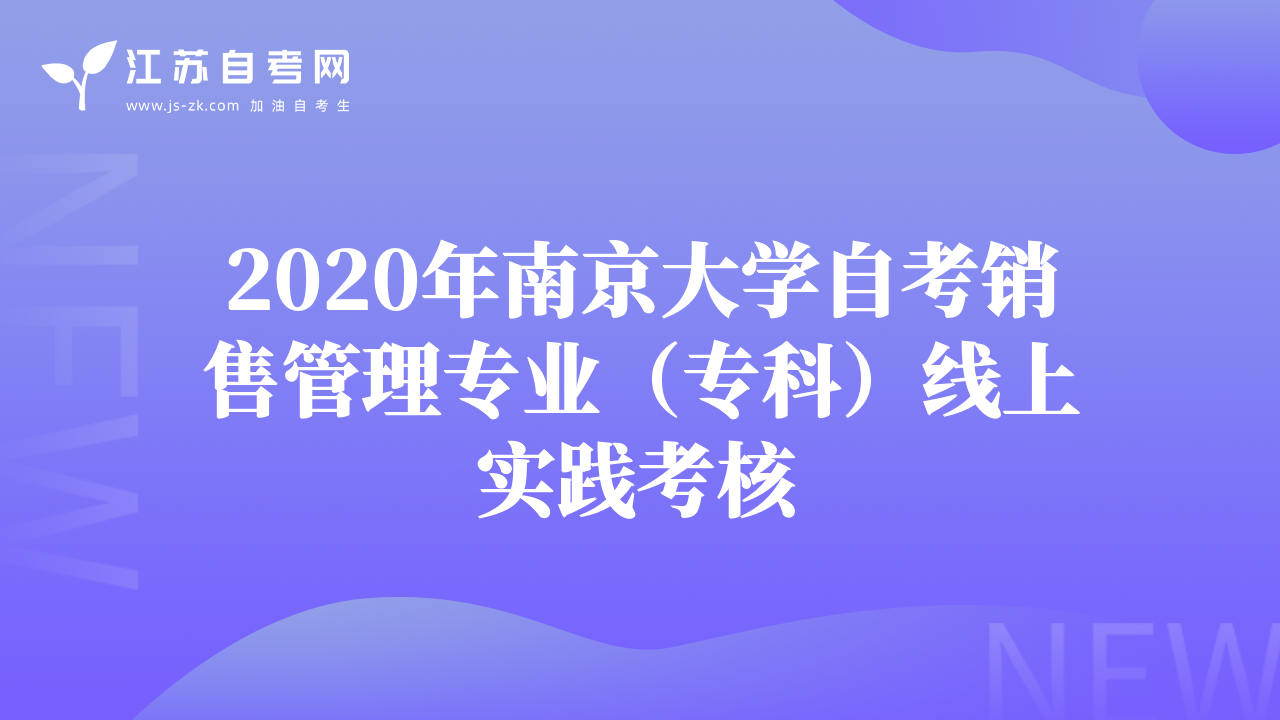 2020年南京大學(xué)自考銷售管理專業(yè)（?？疲┚€上實(shí)踐考核